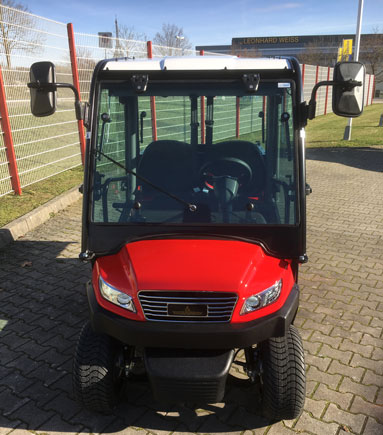 GolfCart WSM MX1300 mit Kabine und Transportbox rot