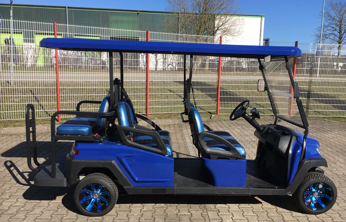 MX1400+2 GolfCart mit Rücksitzbank blau