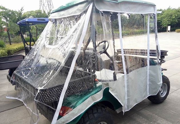 Regenplane für GolfCarts mit Transportbox