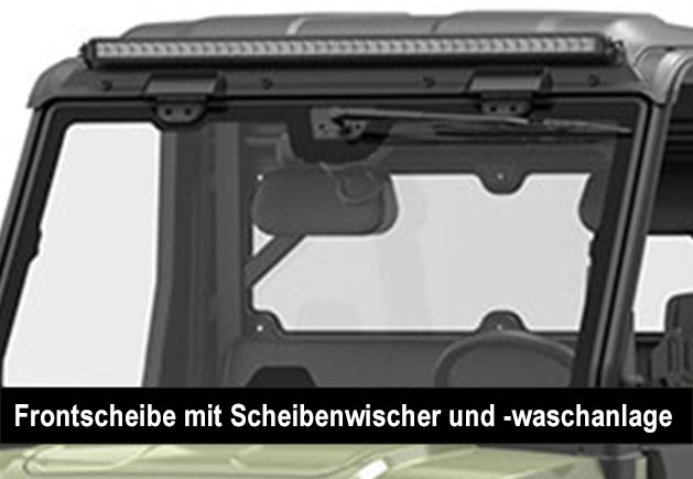 Zubehör für den RTX1100 | Frontscheibe mit Scheibenwischer und -waschanlage Zubehör für den RTX1100 | Frontscheibe mit Scheibenwischer und -waschanlage